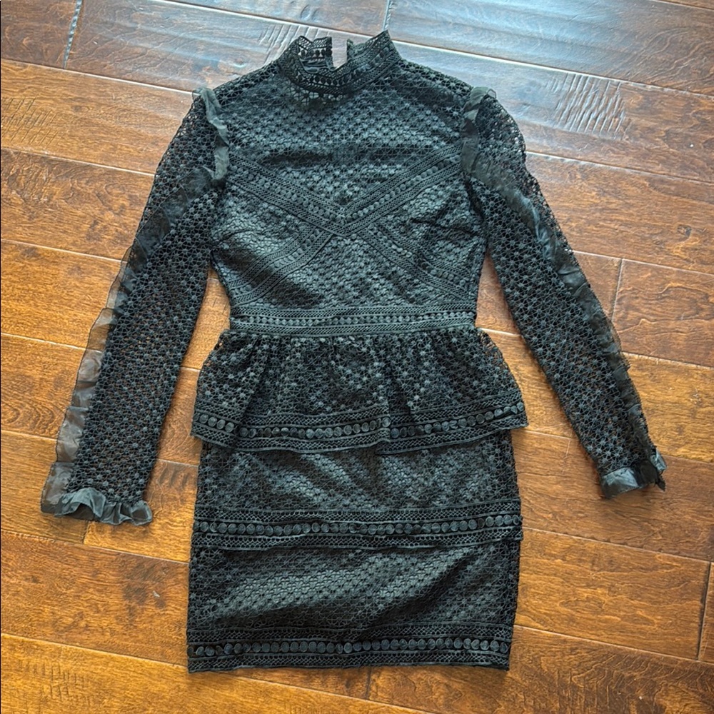 Aqua Black Lace Dress